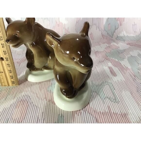 Vintage Lot Of 3 Ceramic/Porcelain Glazed Three Brown Bears Figurine Home Decor* - Picture 4 of 12